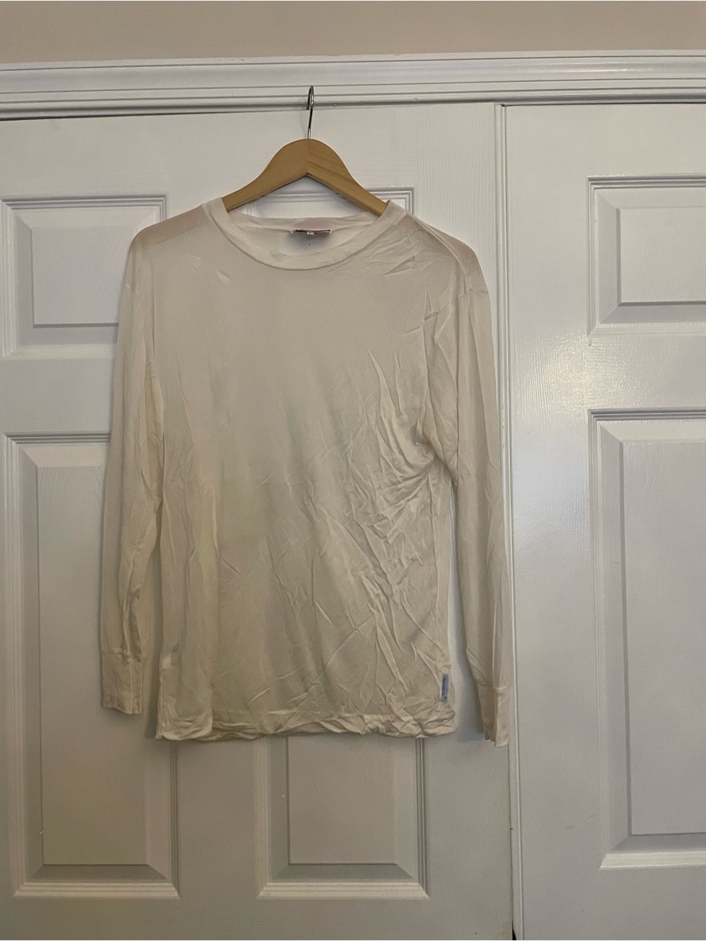 Men's Thermasilk Long-Sleeve Crewneck Shirt in Off-White